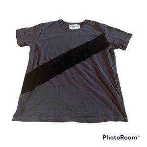 Han Kjobenhavn gray tshirt with black velvet accent stripe